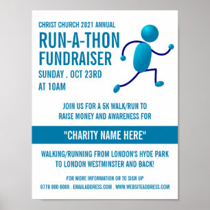 Runner-Logo, Wohltätigkeit-Run-a-Thon-Veranstaltun Poster