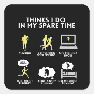 Runner-Marathon lustige Geschenkidee Quadratischer Aufkleber