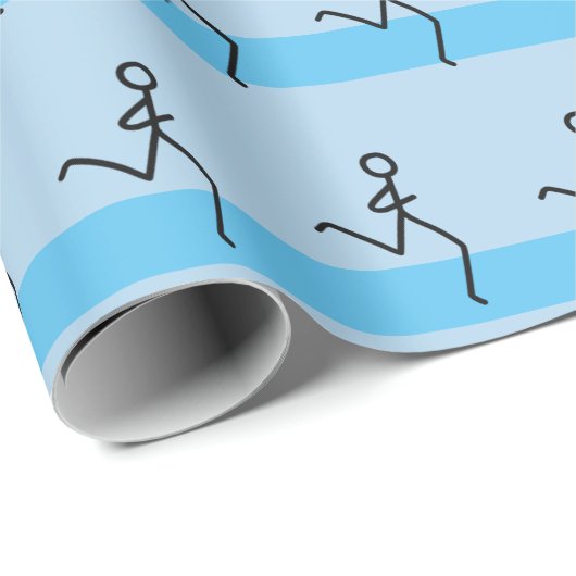 Runner mit blauem Mustertrennpapier Geschenkpapier (Rolleneckpunkt)