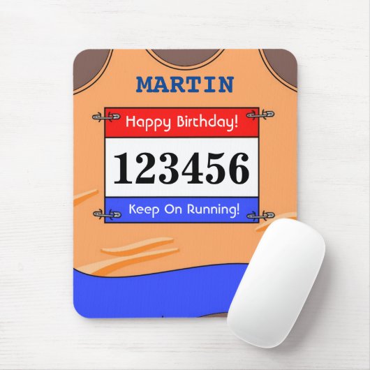 Runner Orange Vest Mouse Mat Mousepad (Mit Mouse)