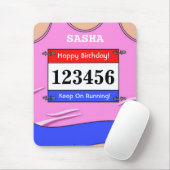 Runner Pink Vest Mouse Mat Mousepad (Mit Mouse)