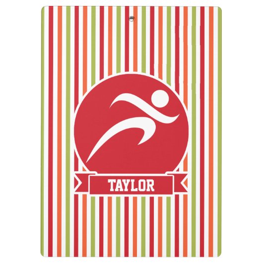 Runner; rot, grün, orange Streifen Klemmbrett (Rückseite)