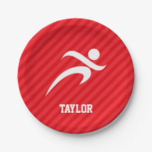 Runner; Scarlet Red Strips Pappteller