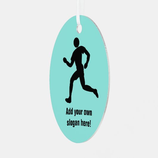 Runner-Silhouette - Ausführen des Themas auf Ihre Ornament Aus Metall (Vorderseite links)