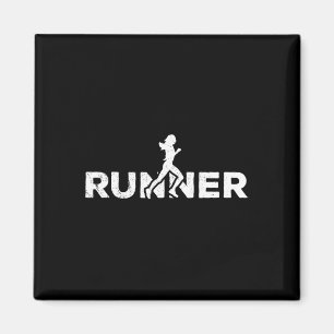 Runner Silhouette Joggen Marathon Athlete Magnet