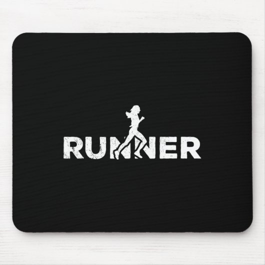 Runner Silhouette Joggen Marathon Athlete Mousepad (Vorne)