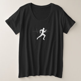 Runner-Silhouette mit Herzschlag Große Größe T-Shirt