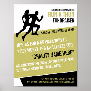 Runner-Silhouette, Wohltätigkeit-Run-Walk-a-Thon-V Poster