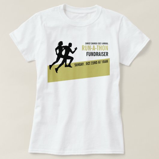 Runner-Silhouette, Wohltätigkeit-Run-Walk-a-Thon-V T-Shirt (Design vorne)
