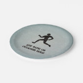 Runner Sportler und Ihr Text auf masuline grau Pappteller (Schrägansicht)