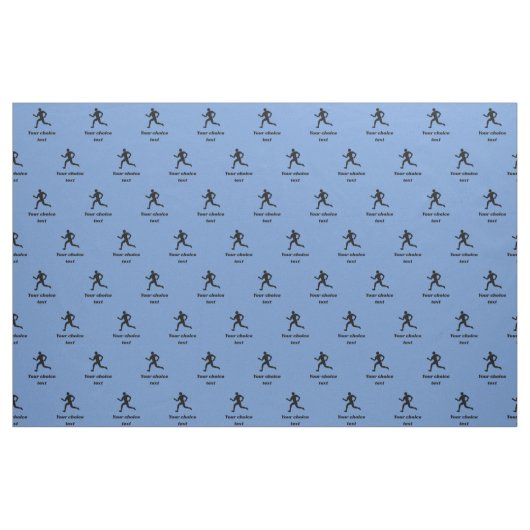 Runner Sports Pattern - benutzerdefinierter Text - Stoff (Fat Quarter (45,7 x 55,9 cm))