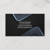 Runner-Symbol | Moderner Metallhintergrund Visitenkarte (Rückseite)