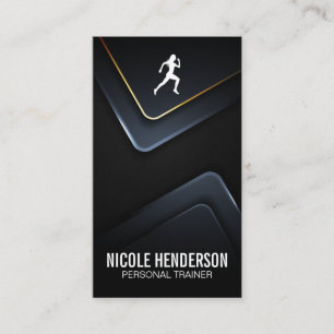 Runner-Symbol Moderner Metallhintergrund Visitenkarte