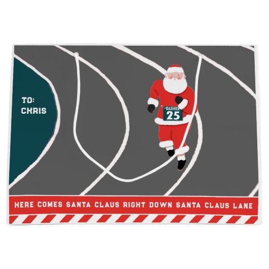 Runner Track und Field Christmas Große Geschenktas Geschenktüte (Vorderseite)