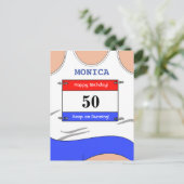 Runner White Top Postkarte (Stehend Vorderseite)