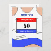 Runner White Top Postkarte (Vorne/Hinten)