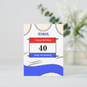 Runner White Top Postkarte (Stehend Vorderseite)