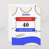 Runner White Top Postkarte (Vorne/Hinten)