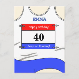 Runner White Top Postkarte