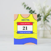 Runner Yellow Postkarte (Stehend Vorderseite)