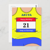 Runner Yellow Postkarte (Vorne/Hinten)
