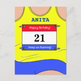 Runner Yellow Postkarte