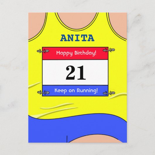 Runner Yellow Postkarte (Vorderseite)