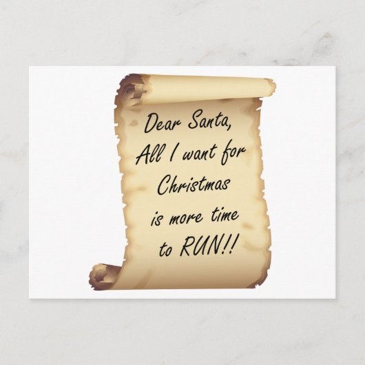 RunnerChick Dear Santa Feiertagspostkarte (Vorderseite)
