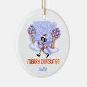 RunnerChick personalisierte Verzierung Keramik Ornament (Rechts)