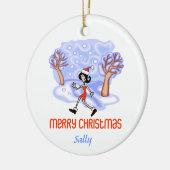 RunnerChick personalisierte Verzierung Keramik Ornament (Links)