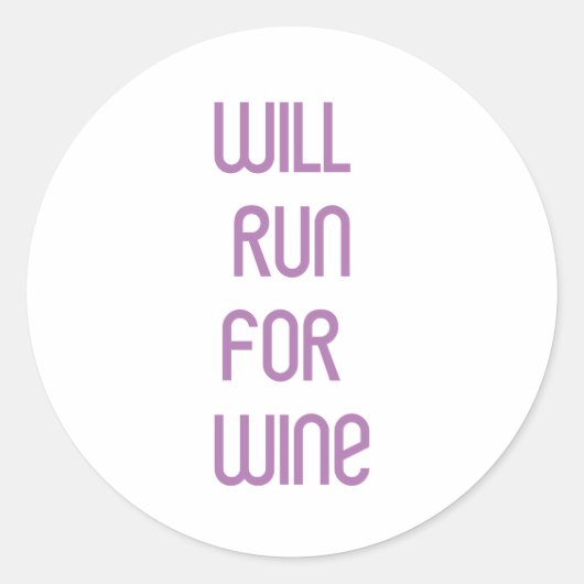 RunnerChick Wine Runder Aufkleber (Vorderseite)