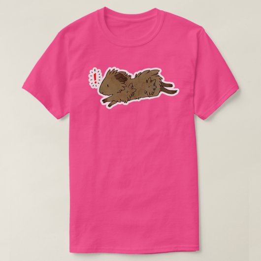 Running Abyssinian Guinea Pig Sticker T-Shirt (Design vorne)