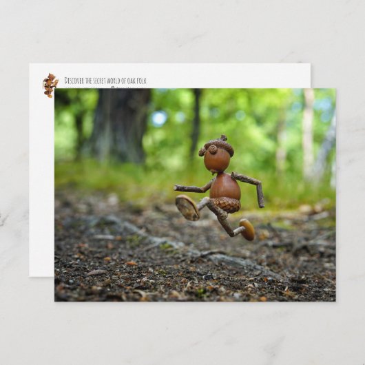 Running Acorn Elf - sport Postkarte (Vorne/Hinten)