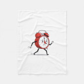 Running Alarm Clock Cartoon Funny Gift Blanket Fleecedecke (Vorderseite)