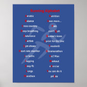 Running alphabet blue motivierend poster (Vorne)