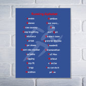 Running alphabet blue motivierend poster