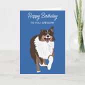 Running Australian Shepherd Aussie Dog Karte (Vorderseite)