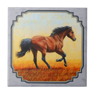Running Bay Horse Slate Gray Fliese