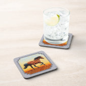 Running Bay Horse Slate Gray Getränkeuntersetzer (Rechte Seite)