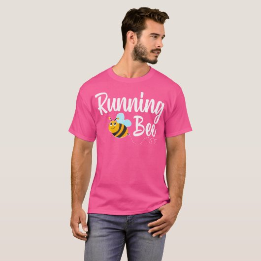 Running Bee Runner Funny Bumblebee T-Shirt (Vorne ganz)