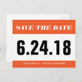 Running Bib - Save the Date Ankündigungspostkarte (Vorne/Hinten)