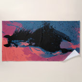 Running Black Horse Strandtuch (Vorderseite)