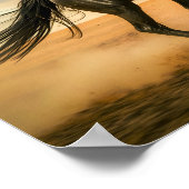 Running Black Stallion Poster (Ecke)