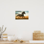 Running Black Stallion Poster (Küche)