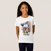 Running Blue Roan Horse T-Shirt (Vorne ganz)