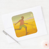 Running Boy 2010 Quadratischer Aufkleber (Umschlag)