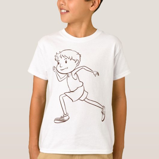 Running Boy Strichmännchen Tee Shirt (Vorderseite)