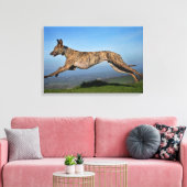 Running Brindled Lurcher Leinwanddruck (Insitu (Wohnzimmer))