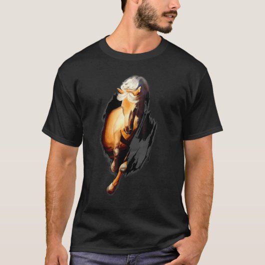 Running Brown Horse T-Shirt (Vorderseite)