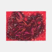 Running Bull Fleece Blanket Red Starry Night (Vorderseite (Horizontal))